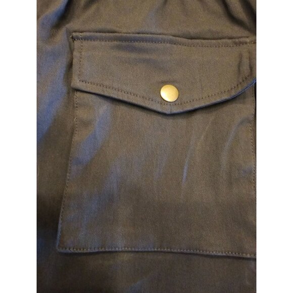 Eden Society Charcoal Utility Jacket With Hood & Button/Zipper Closure - Picture 15 of 15